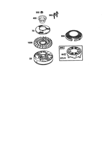 Flywheel Diagram and Parts List for 121600  Briggs and Stratton Engine